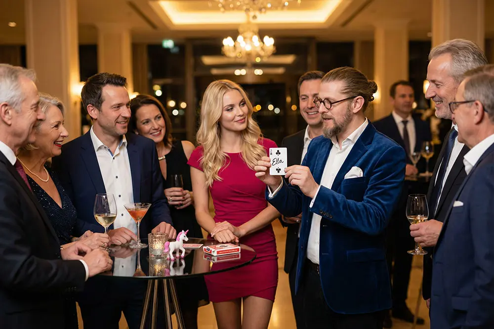 Close-Up-Zauberei als Walking Act in Berlin